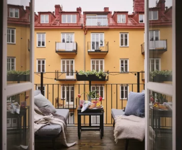 Квартира 34 кв.м. в Стокгольме с уютным балконом