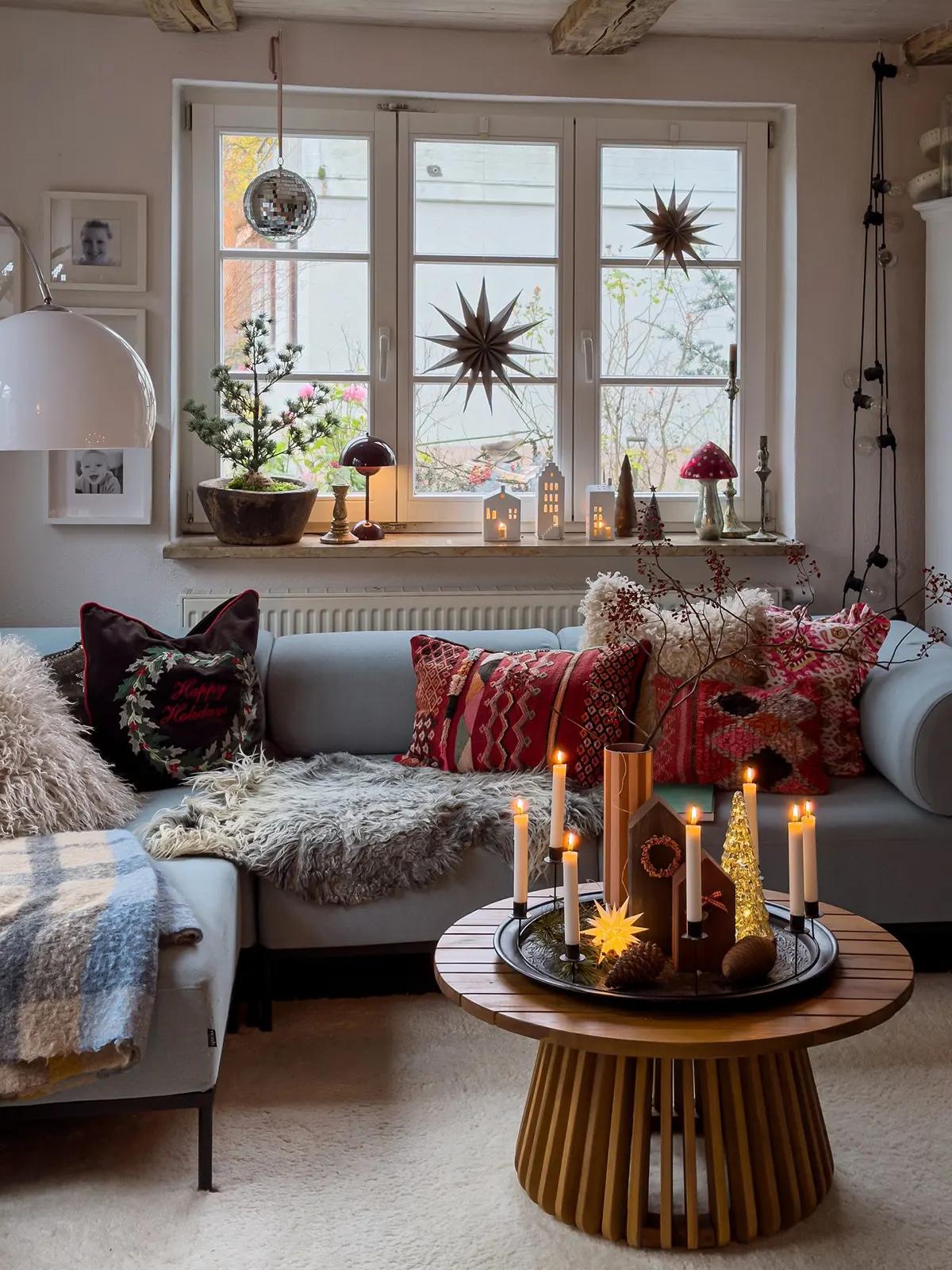 Рождественская атмосфера в гостиной