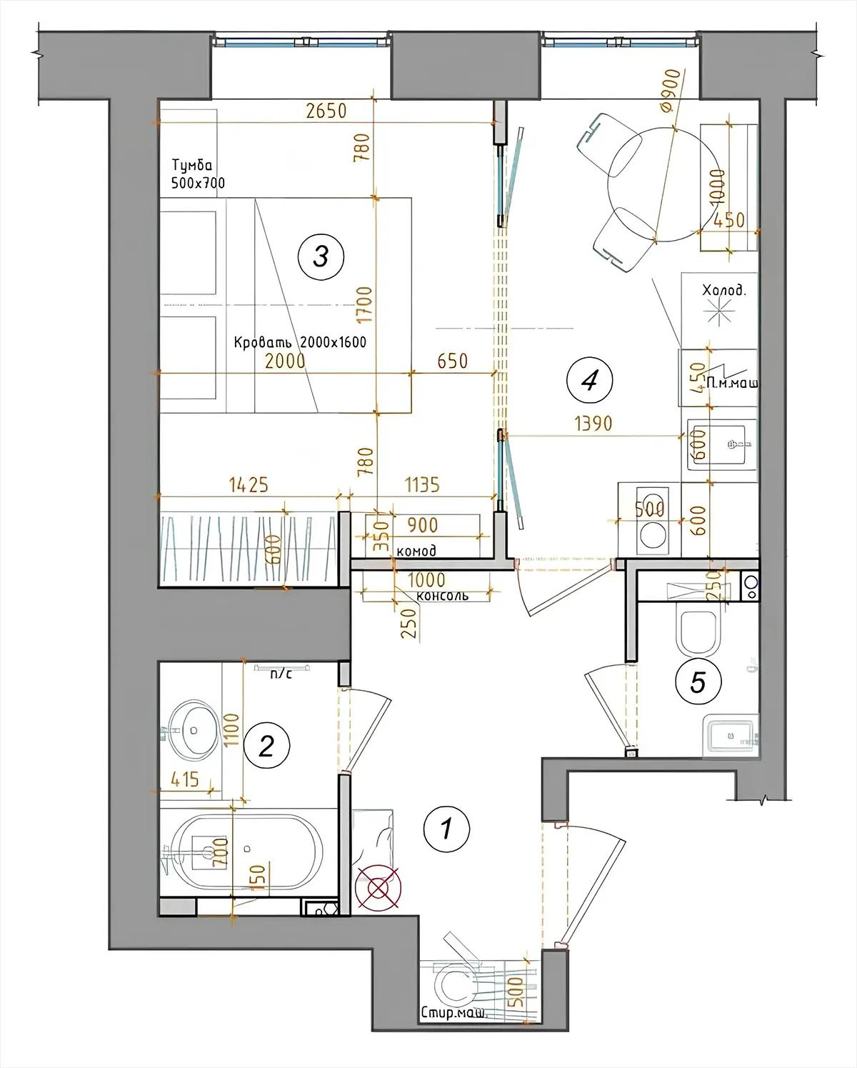 Планировка квартиры на Чистых прудах в Москве