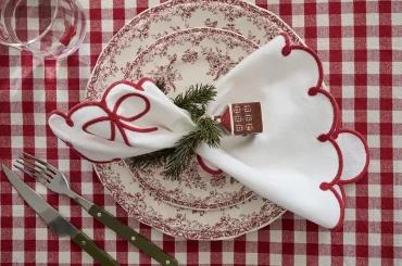 Сервировка стола с помощью салфетки и тарелки