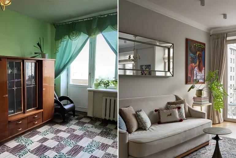 Переделка 2-комнатной хрущевки в Москве: фото до и после ремонта