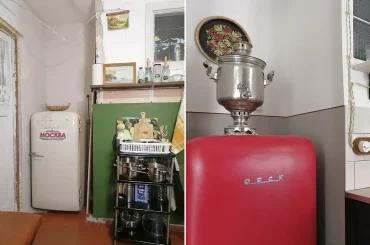 Кухня в ретро-стиле до и после