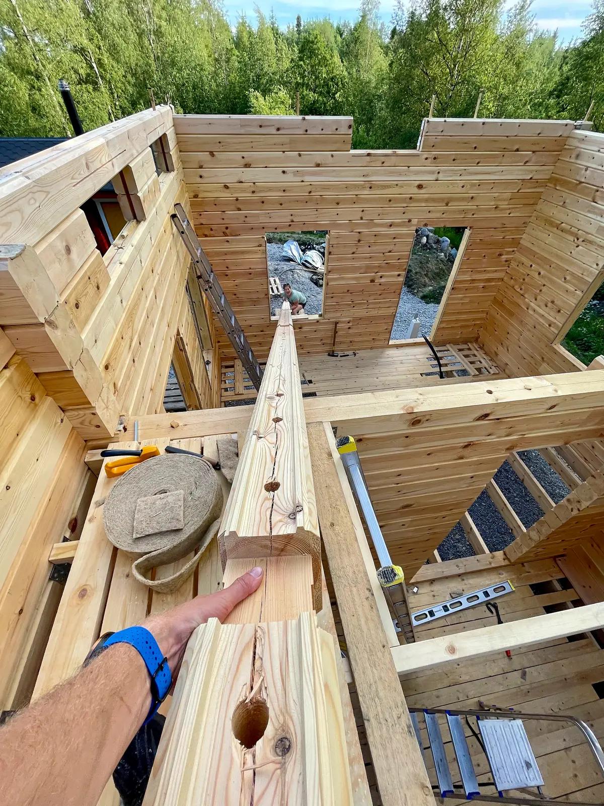 Процесс строительства деревянного дома 50 кв.м. в Финляндии