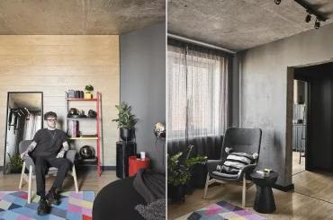 Мужской интерьер в стиле лофт в Мурино, дизайнер Кирилл Пономаренко