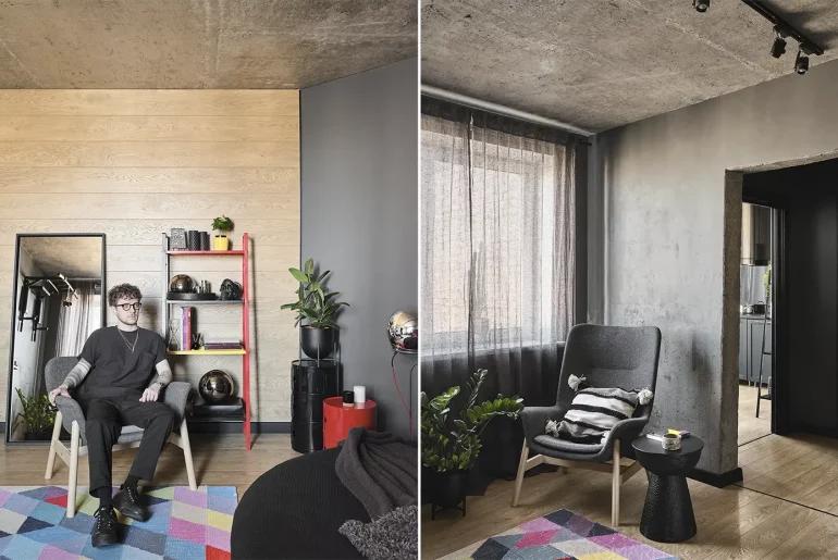 Мужской интерьер в стиле лофт в Мурино, дизайнер Кирилл Пономаренко